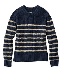 Women's Signature Cotton Fisherman Sweater Crewneck Stripe