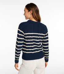 Women's Signature Cotton Fisherman Sweater Crewneck Stripe