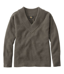 Relaxed V-Neck Women's Signature Premium Essential Cashmere Sweater