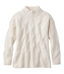 Women's Signature Premium Cashmere Cable Sweaters Mockneck