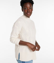 Women's Signature Premium Cashmere Cable Sweaters Mockneck