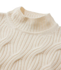 Women's Signature Premium Cashmere Cable Sweaters Mockneck