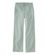 Women's Comfort Stretch Patch Pocket Pants Mid-Rise Wide Straight-Leg Chino