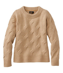 Women's Signature Premium Cashmere Cable Sweater Crewneck