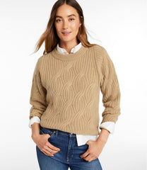 Women's Signature Premium Cashmere Cable Sweater Crewneck