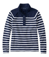 Women's Peaks Island Button Mockneck Stripe