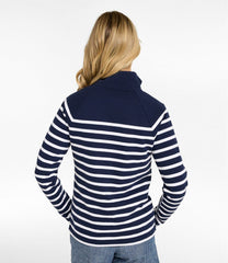 Women's Peaks Island Button Mockneck Stripe