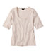 Elbow-Sleeve Scoopneck Women's Signature Premium Essential Pointelle Tee