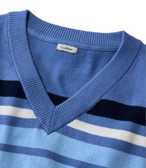 Women's Cotton/Cashmere Sweater V-Neck Stripe