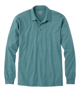Long-Sleeve Men's Carefree Unshrinkable Polo Without Pocket