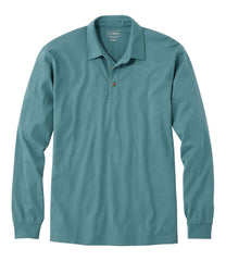 Long-Sleeve Men's Carefree Unshrinkable Polo Without Pocket