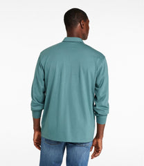 Long-Sleeve Men's Carefree Unshrinkable Polo Without Pocket