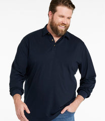 Long-Sleeve Men's Carefree Unshrinkable Polo Without Pocket