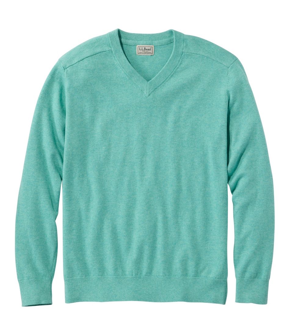 V-Neck Men's All Seasons Cotton Blend Sweater