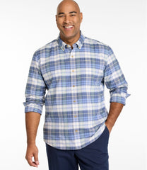 Plaid Men's Sunwashed Oxford Shirt Slightly Fitted Untucked Fit