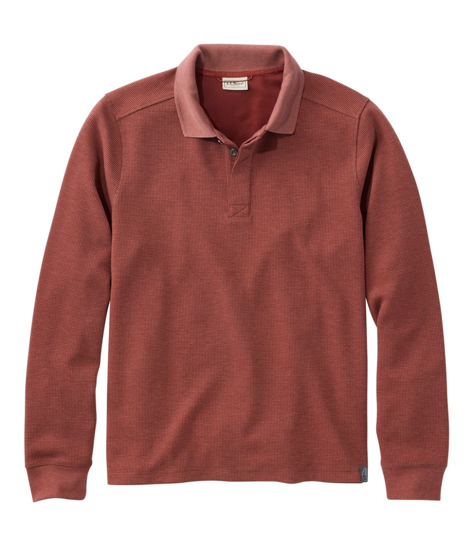 Long-Sleeve Men's Mountainside Micro Waffle Polo