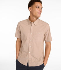 Slightly Fitted Untucked Fit Men's Comfort Stretch Performance® Chambray Shirt Short-Sleeve