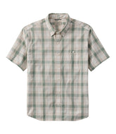 Slightly Fitted Untucked Fit Plaid Men's Comfort Stretch Performance® Chambray Shirt Short-Sleeve