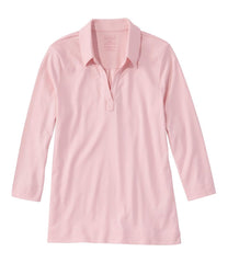 Women's Pima Cotton Tee Three-Quarter-Sleeve Polo