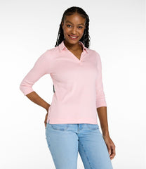 Women's Pima Cotton Tee Three-Quarter-Sleeve Polo