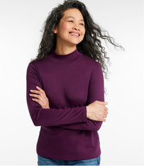 Women's Pima Cotton Tee Long-Sleeve Mockneck