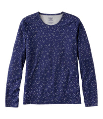 Women's Pima Cotton Tee Long-Sleeve Crewneck Print