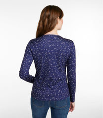 Women's Pima Cotton Tee Long-Sleeve Crewneck Print