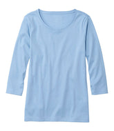 Three-Quarter-Sleeve Jewelneck Women's Pima Cotton Shaped Tee