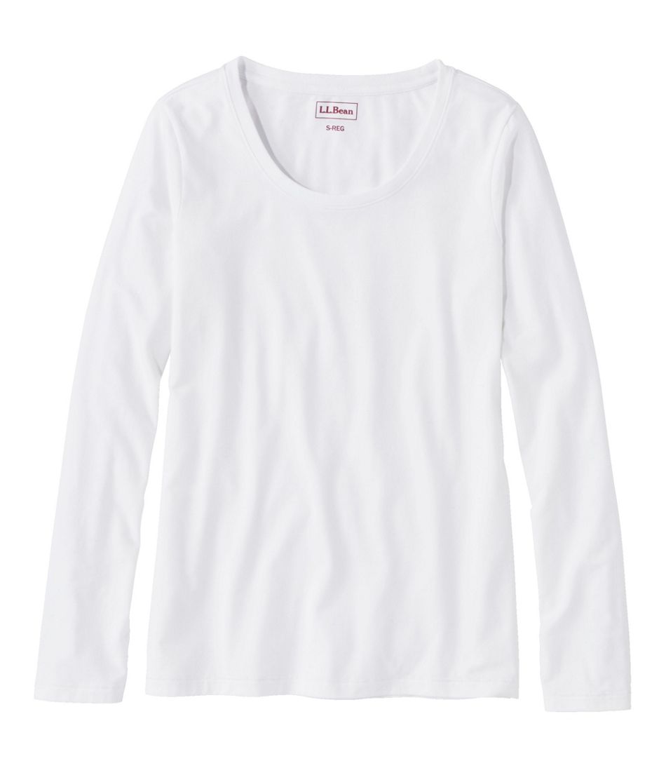 Scoopneck Long-Sleeve Women's Soft Stretch Supima-Blend Tee
