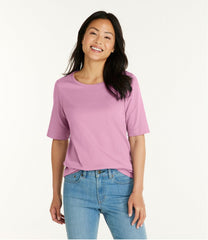 Women's L.L.Bean Jewelneck Tee Elbow-Sleeve