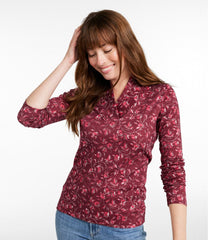Women's Pima Cotton Tee Shawl Long-Sleeve Print