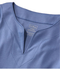 Women's Pima Cotton Tunic Three-Quarter-Sleeve Splitneck