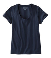 Women's Soft Stretch Supima-Blend Tee Scoopneck Short-Sleeve
