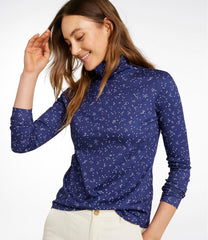 Long-Sleeve Print Women's Pima Cotton Turtleneck