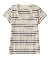 Scoopneck Short-Sleeve Stripe Women's Soft Stretch Supima-Blend Tee