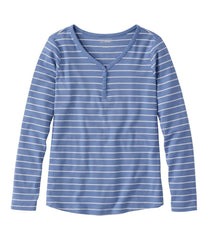 Women's L.L.Bean V-Neck Henley Long-Sleeve Stripe