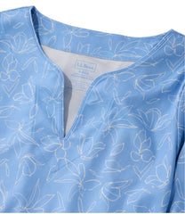 Women's Pima Cotton Tunic Three-Quarter-Sleeve Splitneck Print