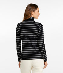 Women's Soft Stretch Supima-Blend Tee Turtleneck Stripe