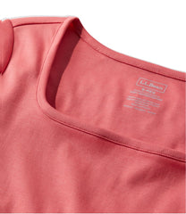 Women's Pima Cotton Tee Soft Squareneck Elbow-Sleeve