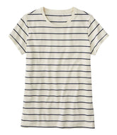 Women's Soft Stretch Supima-Blend Tee Crewneck Short-Sleeve Striped
