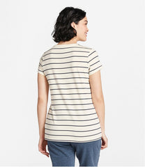 Women's Soft Stretch Supima-Blend Tee Crewneck Short-Sleeve Striped