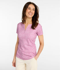 Women's L.L.Bean Tee Short-Sleeve Notch-Neck Print