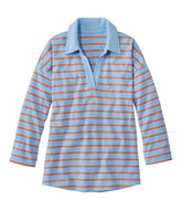 Splitneck Polo Three-Quarter-Sleeve Stripe Women's Heritage Mariner Top