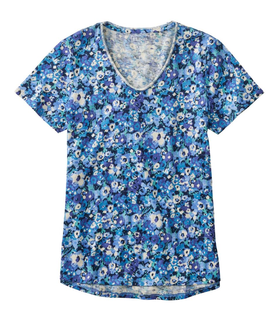 V-Neck Short-Sleeve Print Women's Organic Cotton Tee