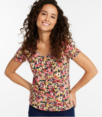 V-Neck Short-Sleeve Print Women's Organic Cotton Tee