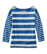 Boatneck Three-Quarter-Sleeve Blocked Stripe Women's Heritage Mariner Top