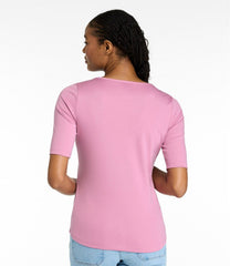 Elbow-Sleeve Boatneck Women's Pima Cotton Tee