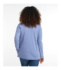 Women's Pima Cotton Open Cardigan With Pockets Stripe