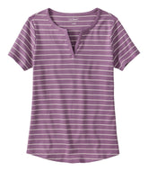 Short-Sleeve Notch-Neck Stripe Women's L.L.Bean Tee