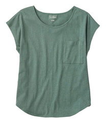 Women's Linen/Cotton Tee Short-Sleeve Scoopneck
